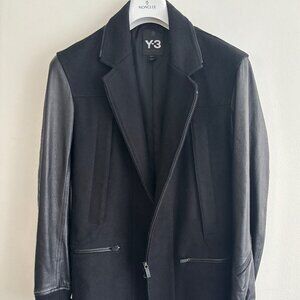 Adidas Y-3 Yohji Yamamoto Hybrid Blazer Varsity Jacket Wool/ Leather - Medium